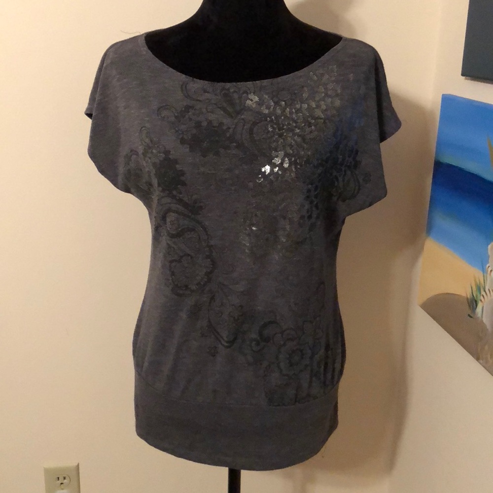 Grey and silver top